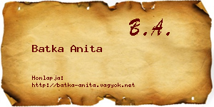 Batka Anita névjegykártya